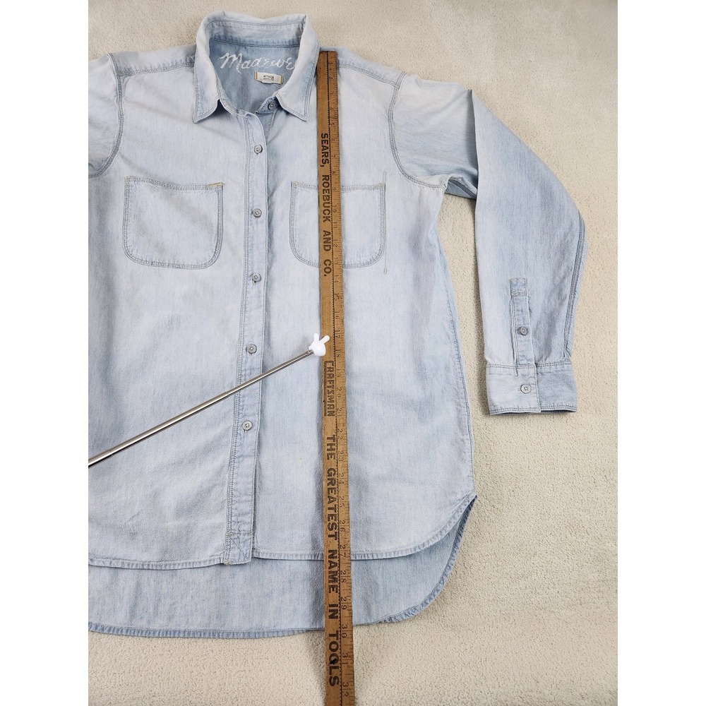 Madewell Womens Classic Light Blue Denim Long Sleeve Shirt Size Medium - Picture 5 of 9